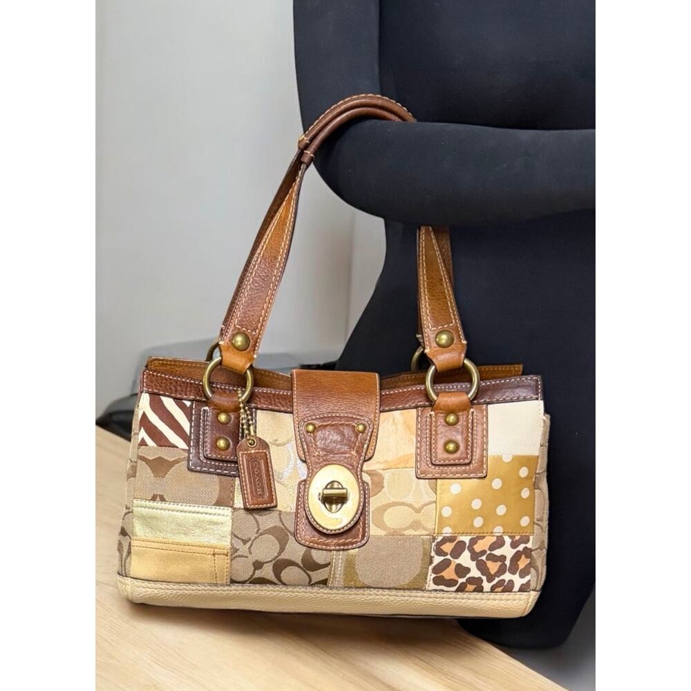 Y2K Coach 10816 Signature Patchwork Satchel & 40527 Zip Around Wallet - Picture 10 of 14